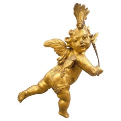Putto italien en bois doré, Italie, XVIIIe siècle
