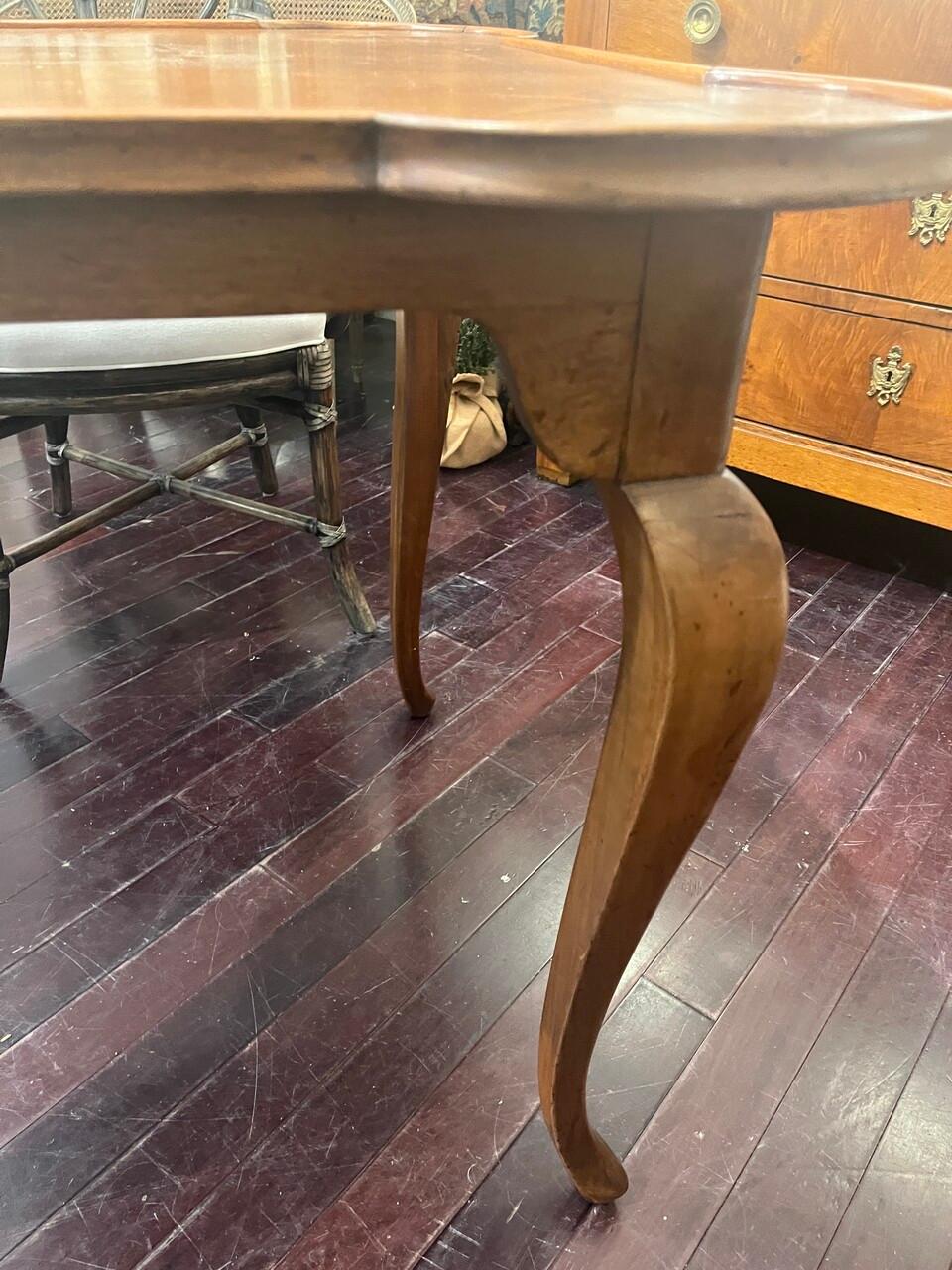 Italiano Tavolo da gioco italiano in stile Queen Anne con intarsi a stella in vendita