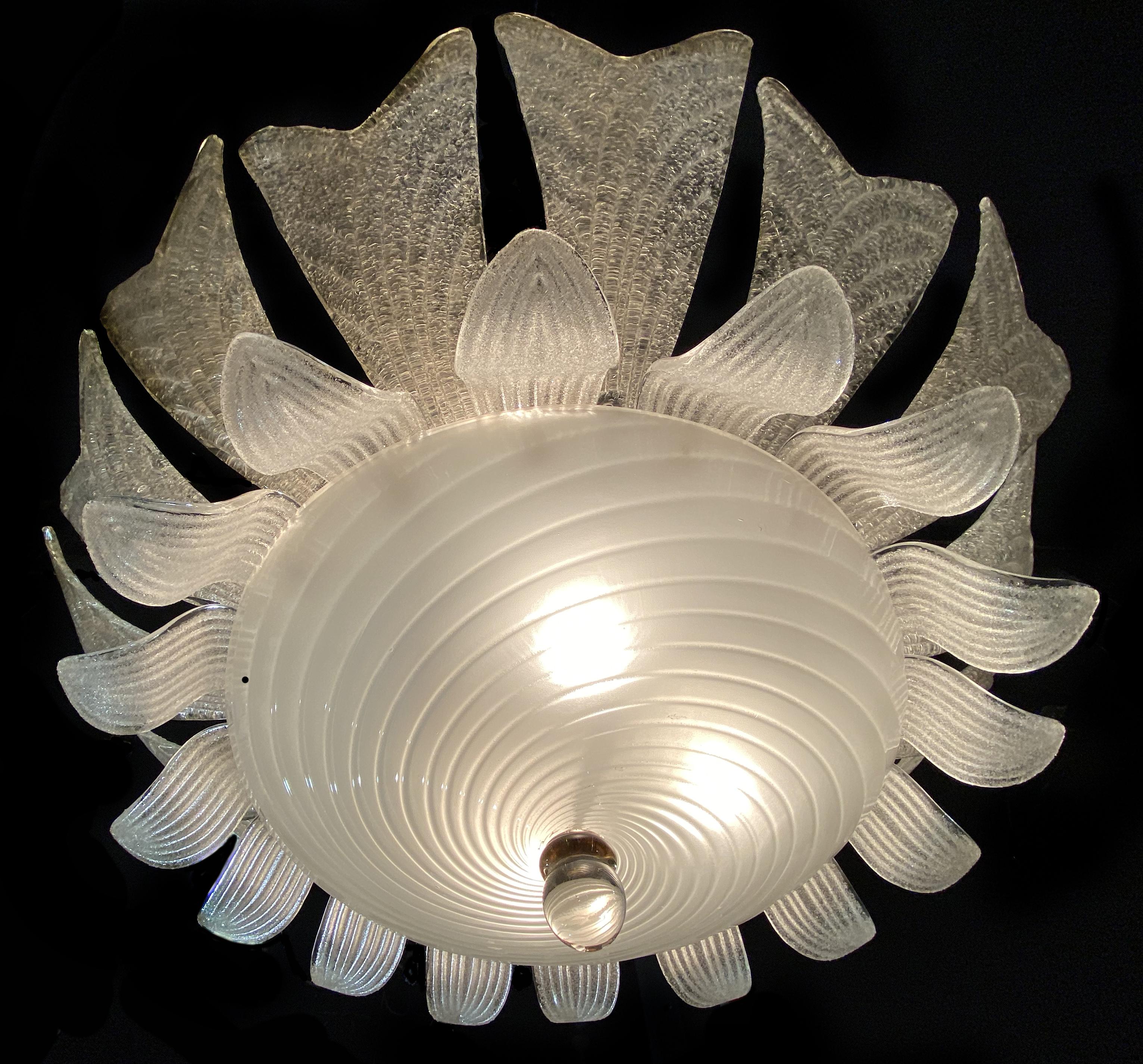 Italian Quuen Flushmount by Barovier & Toso, Murano, 1980 For Sale 2