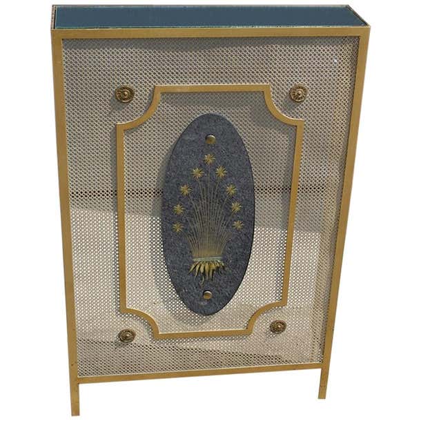 1950 Radiator Cover Italian Radiator Cover Midcentury in Perforated Iron Parts in Pure Gold ...