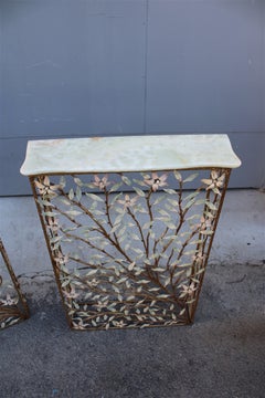 Italian Radiator Cover Midcentury in Carved Iron Parts in Pure Gold, 1950s