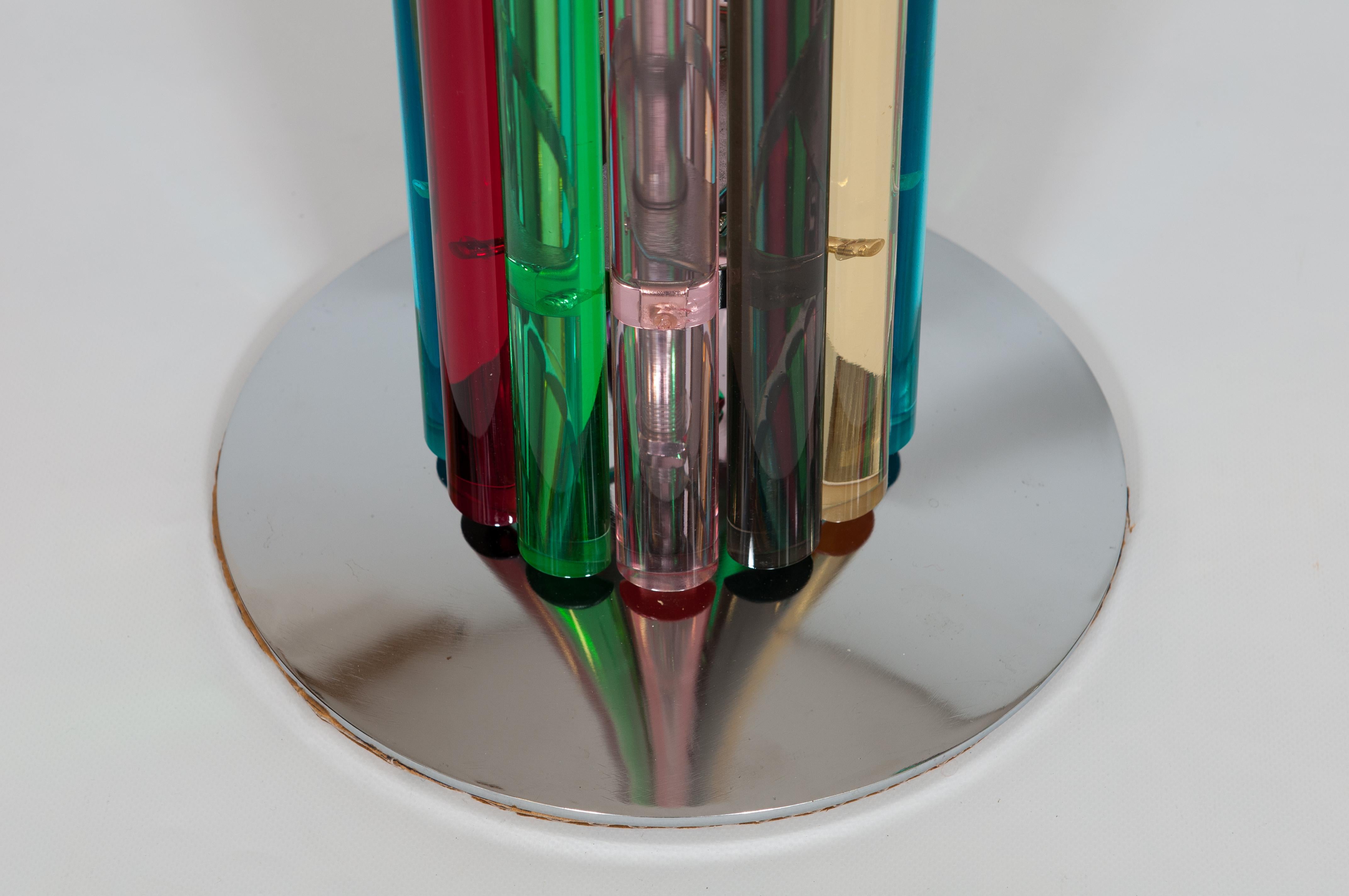 Italian Rainbow Table Lamp and Floor Lamp in Blown Murano Glass, 1980, Venice For Sale 7