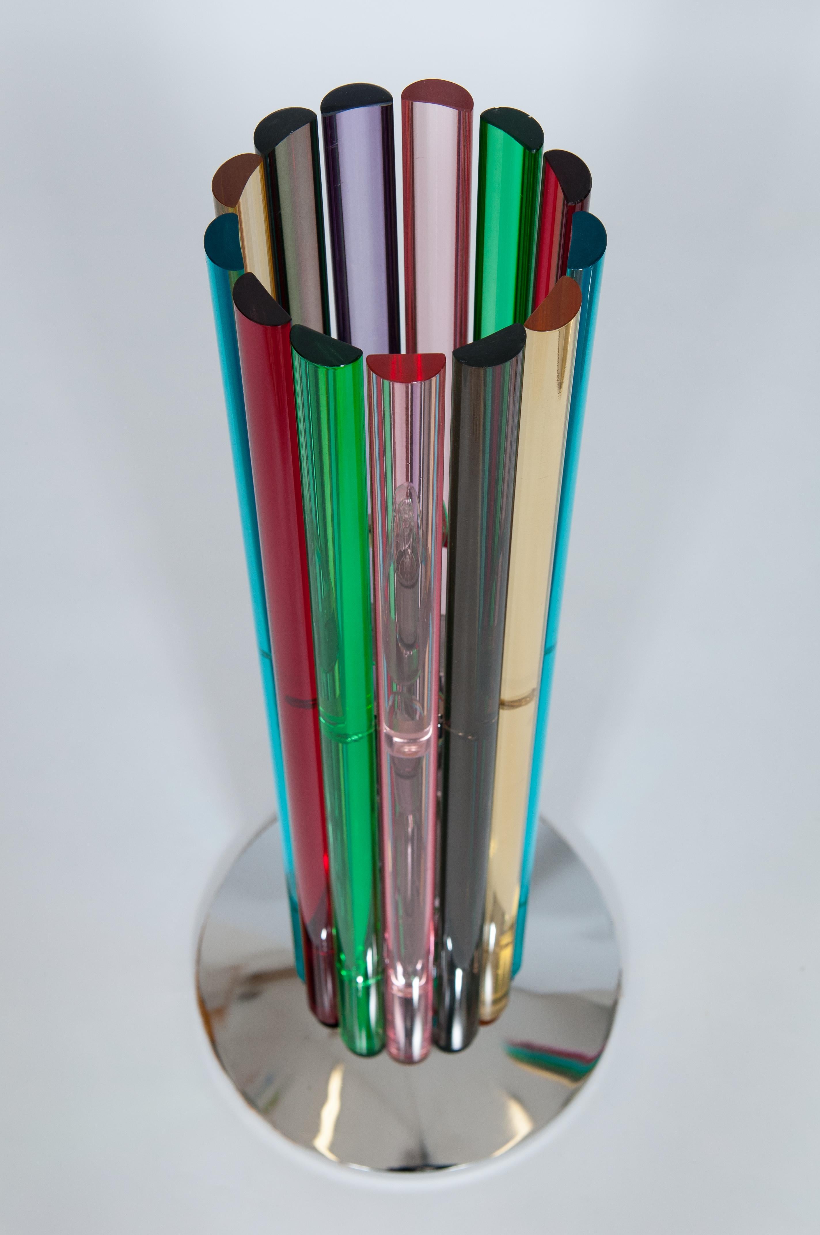Italian Rainbow Table Lamp and Floor Lamp in Blown Murano Glass, 1980, Venice For Sale 10