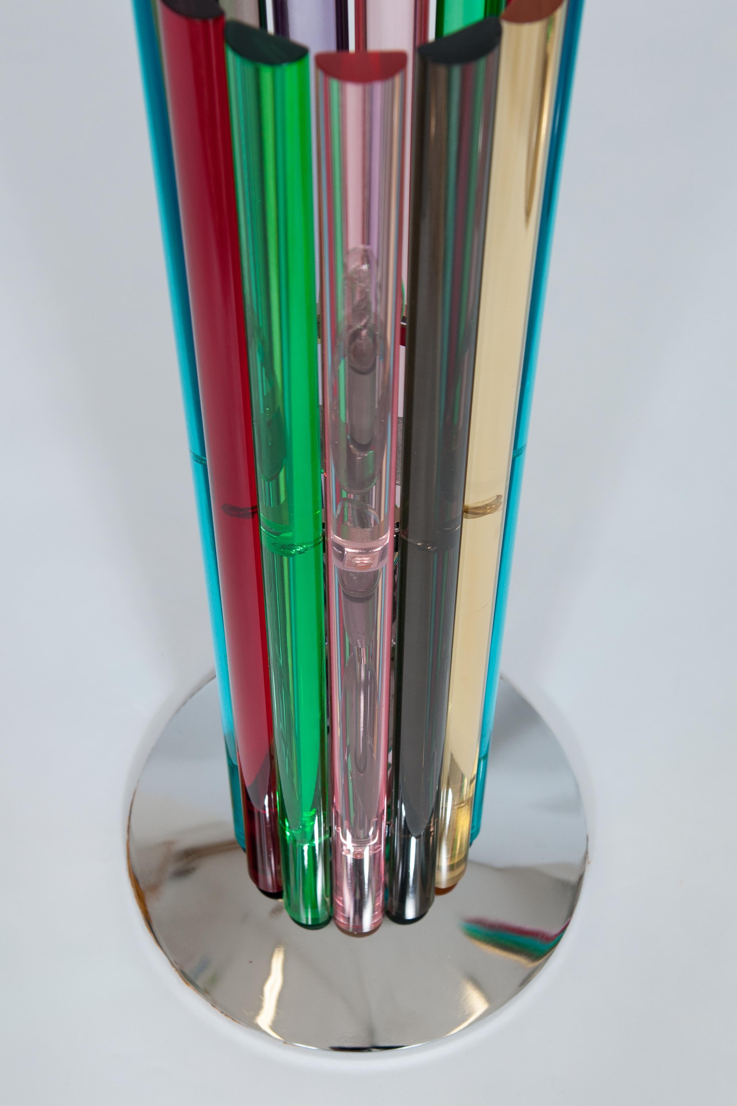 Italienische Regenbogen-Tischlampe und Stehlampe aus mundgeblasenem Muranoglas, 1980, Venedig im Angebot 11