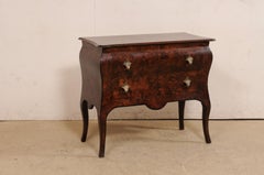 Italian Raised Two-Drawer Burled-Wood Veer Chest