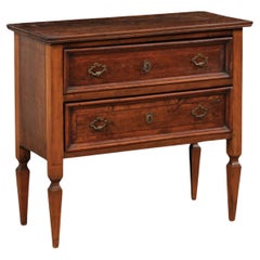 Used Italian Raised Two-Drawer Carved-Wood Chest w/Rococo Hardware, 19th C.