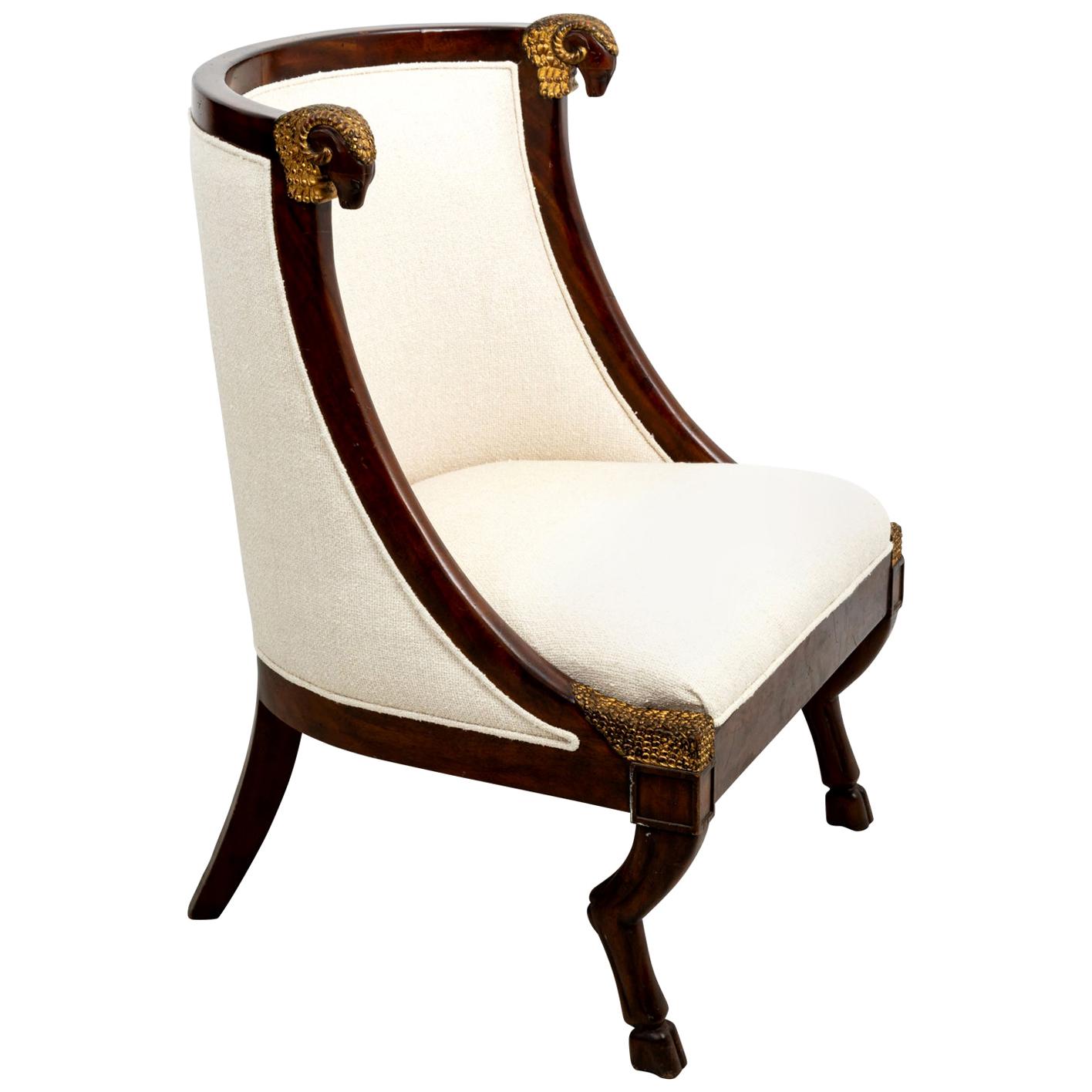 Pair of Carved Wood Ram's Head Arm Chairs by MonteverdiYoung at 1stDibs