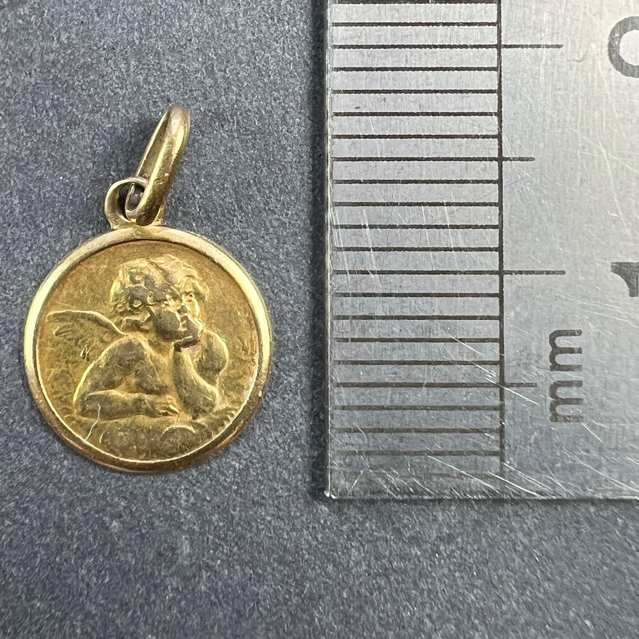 Italian Raphael’s Cherub 18K Yellow Gold Charm Pendant 6