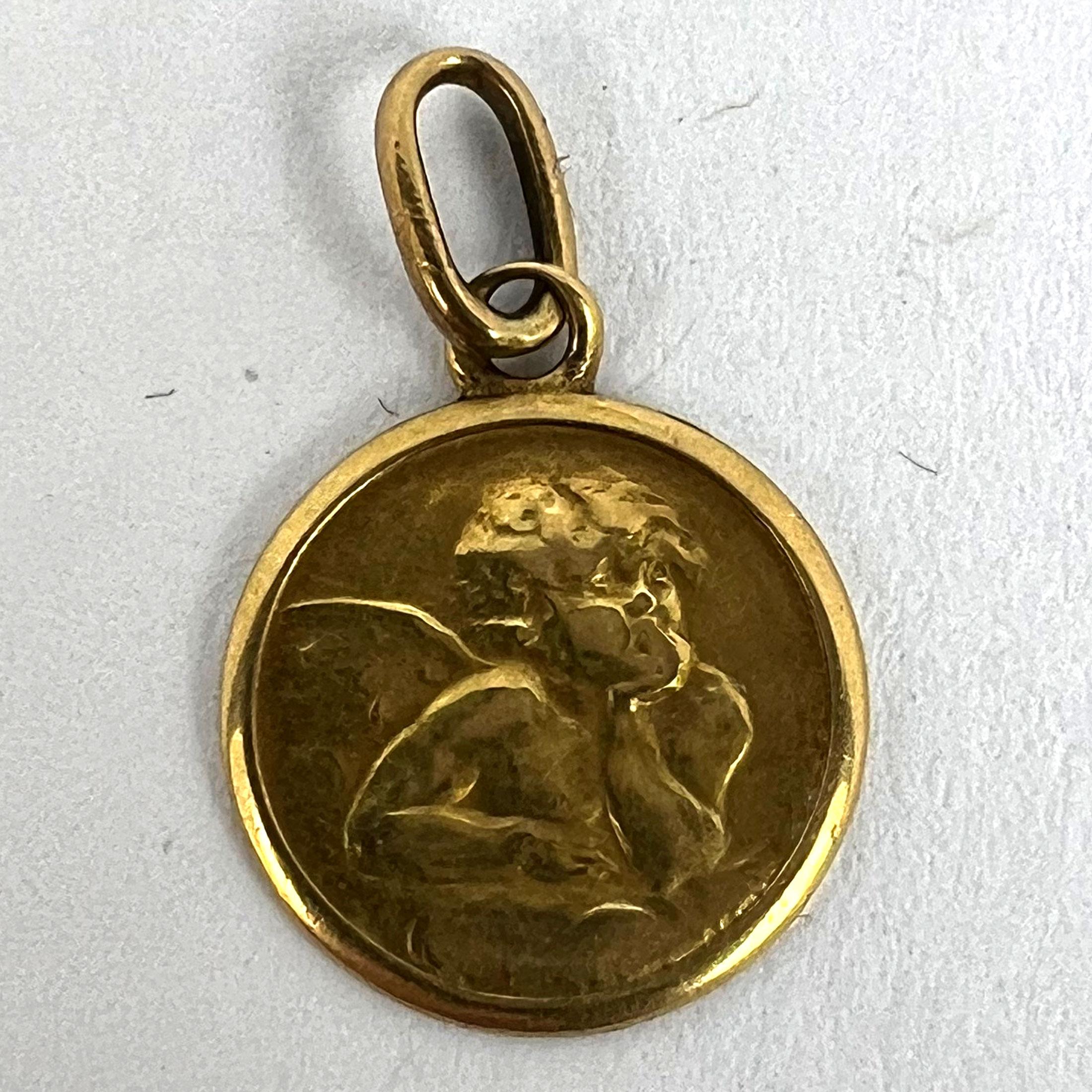 Italian Raphael’s Cherub 18K Yellow Gold Charm Pendant 8