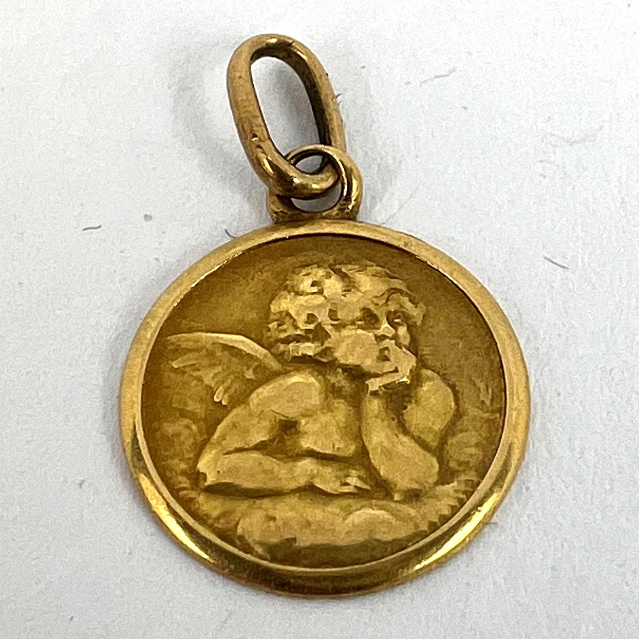 Italian Raphael’s Cherub 18K Yellow Gold Charm Pendant 9