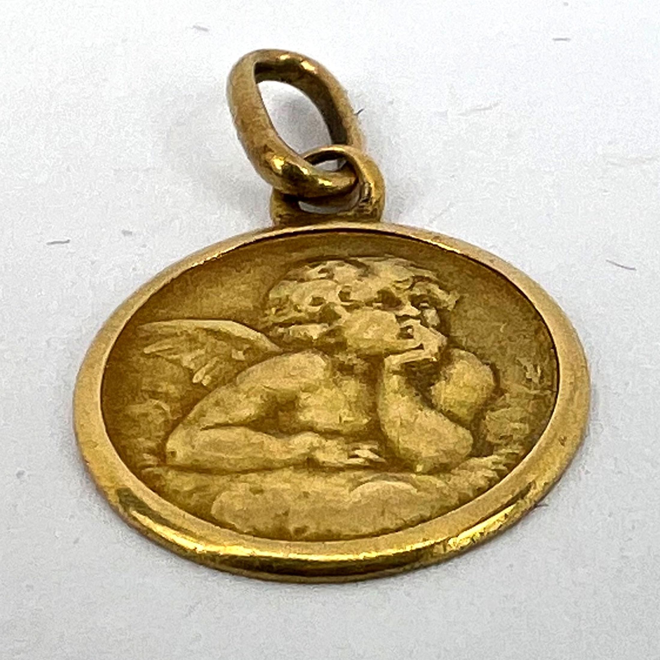 Italian Raphael’s Cherub 18K Yellow Gold Charm Pendant 10