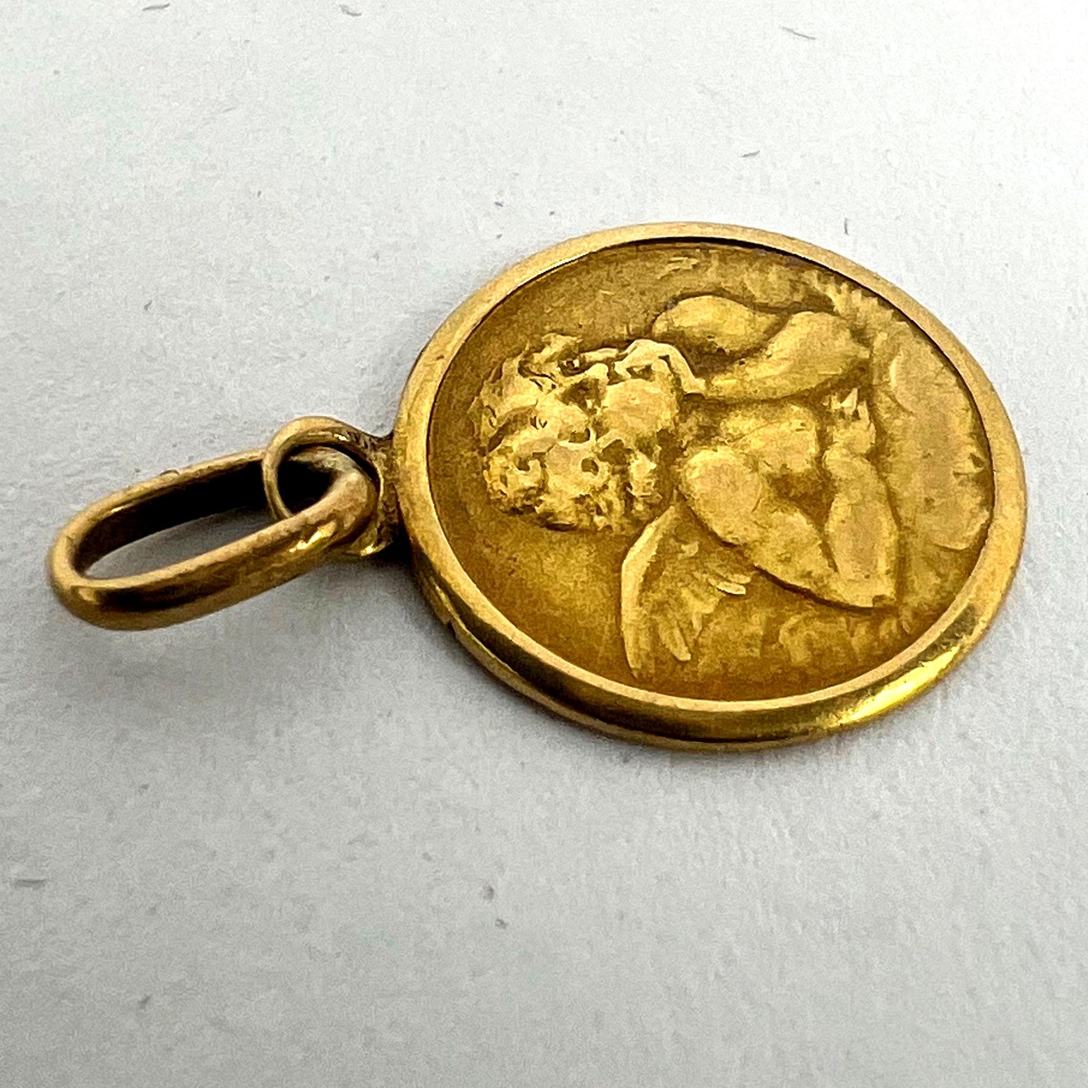 Italian Raphael’s Cherub 18K Yellow Gold Charm Pendant 11