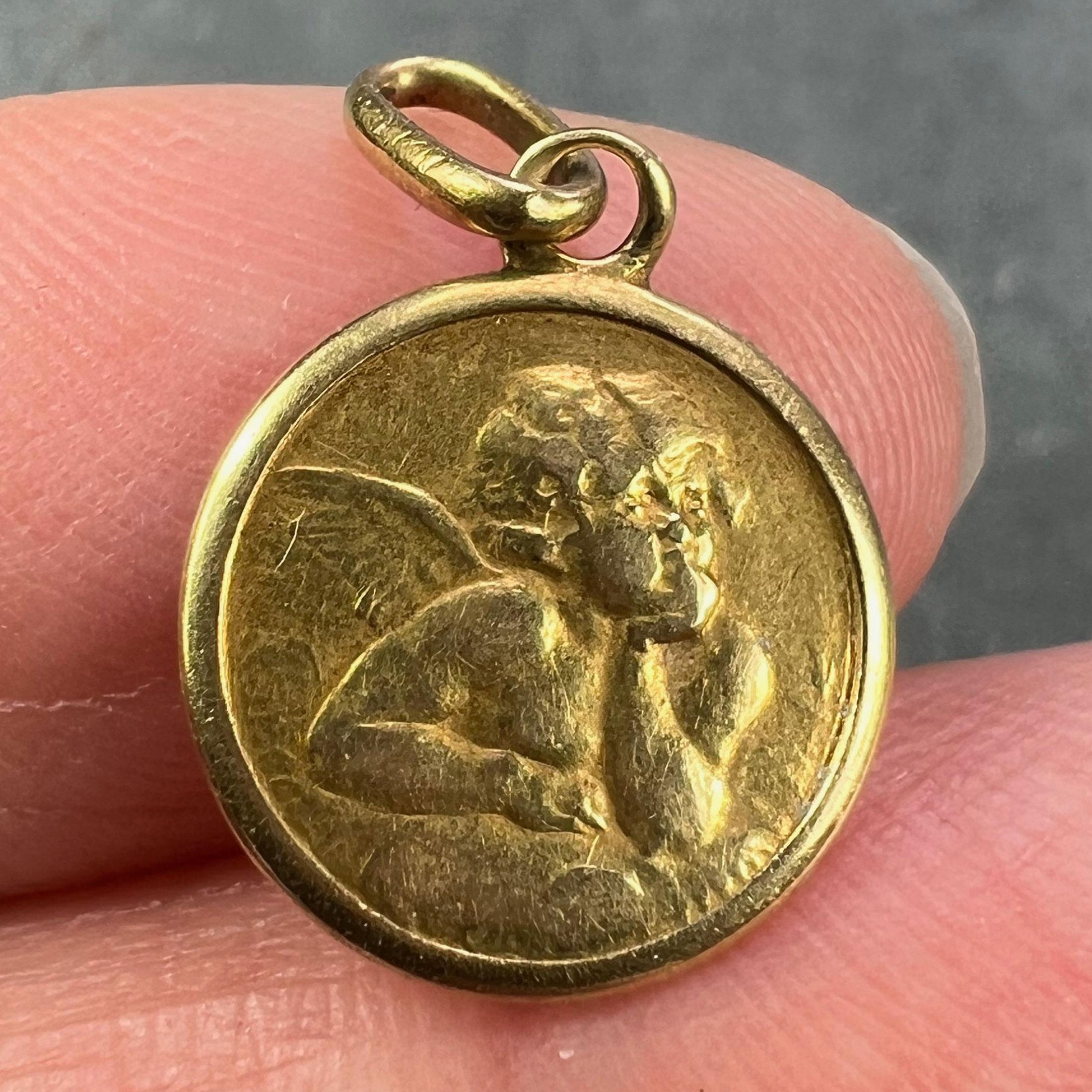Italian Raphael’s Cherub 18K Yellow Gold Charm Pendant 1