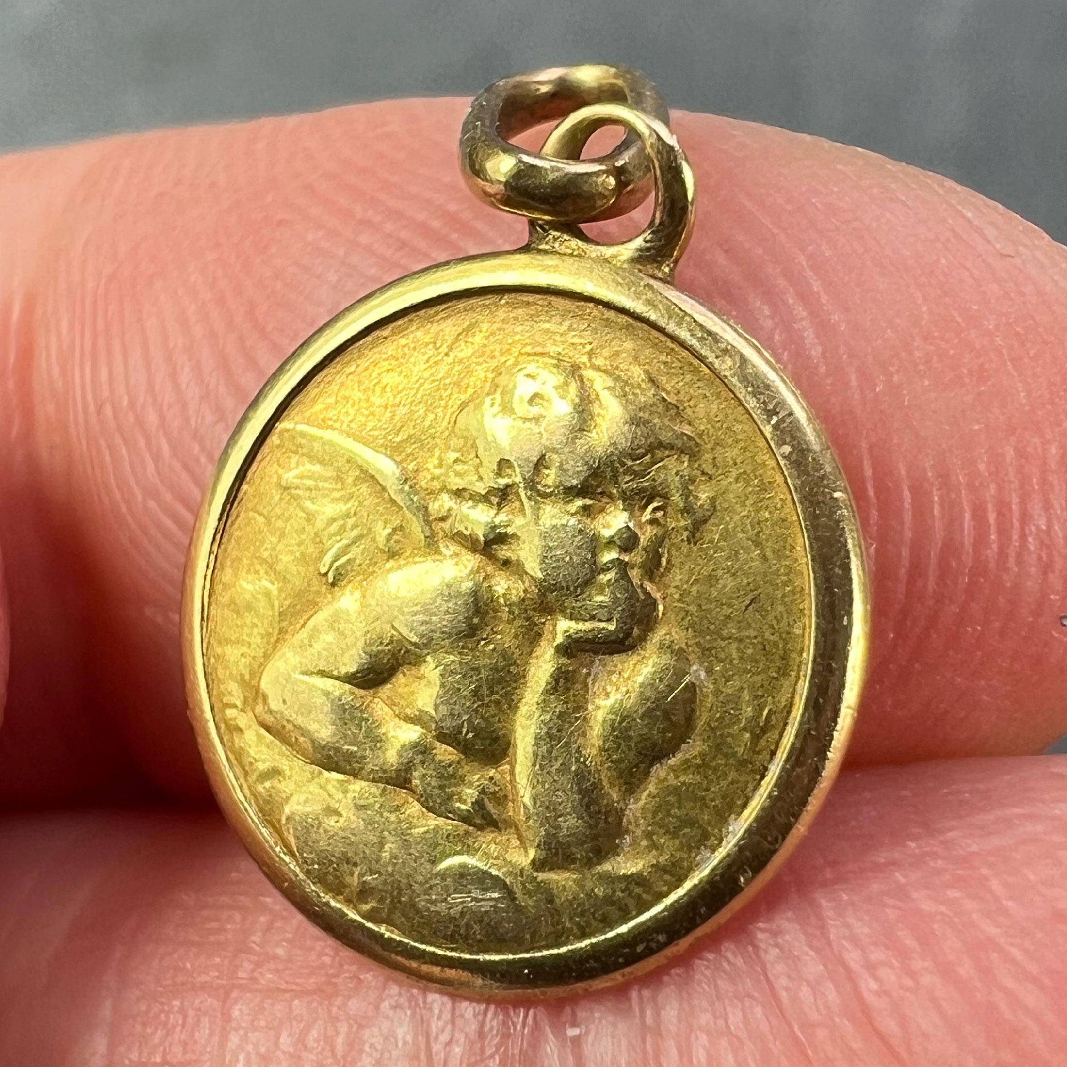 Italian Raphael’s Cherub 18K Yellow Gold Charm Pendant 2