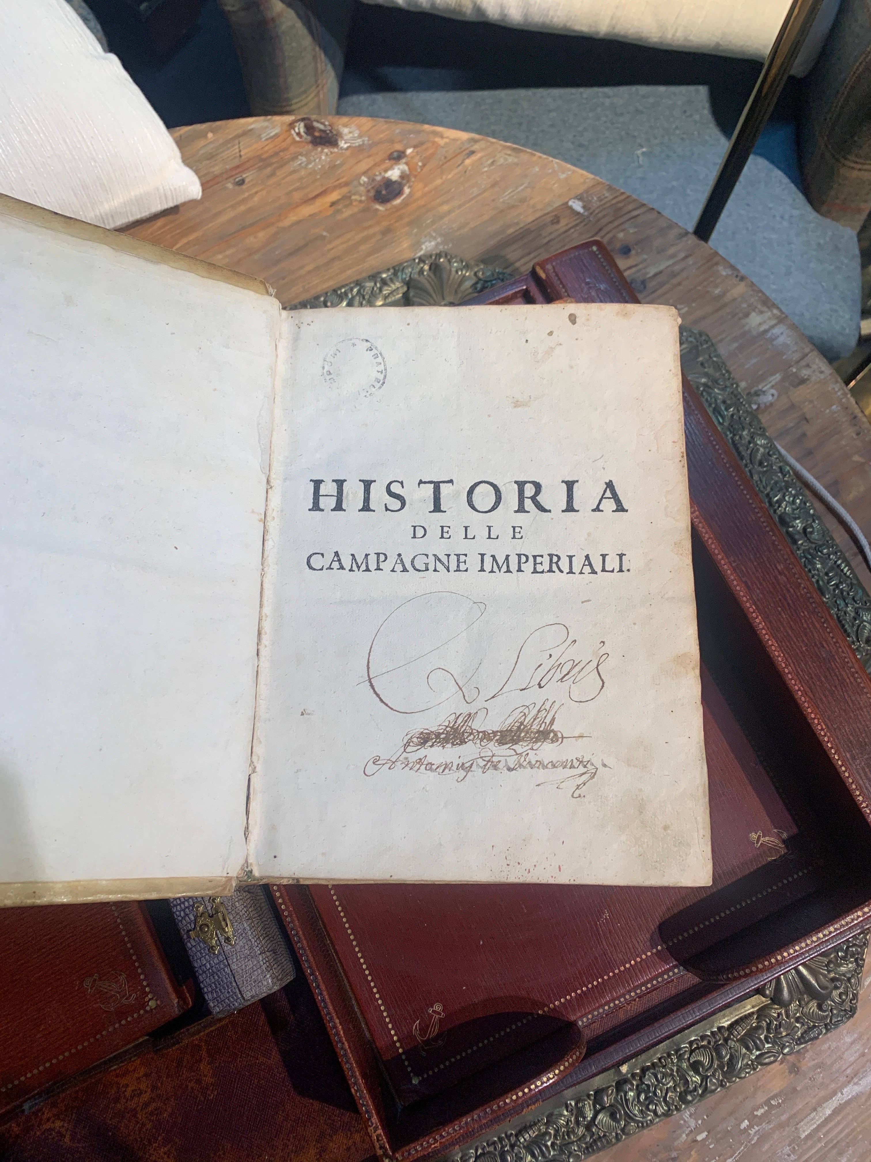 Paper Italian Rare Edition of Historia Dell'Armi Imperiali from Venice 1687 For Sale