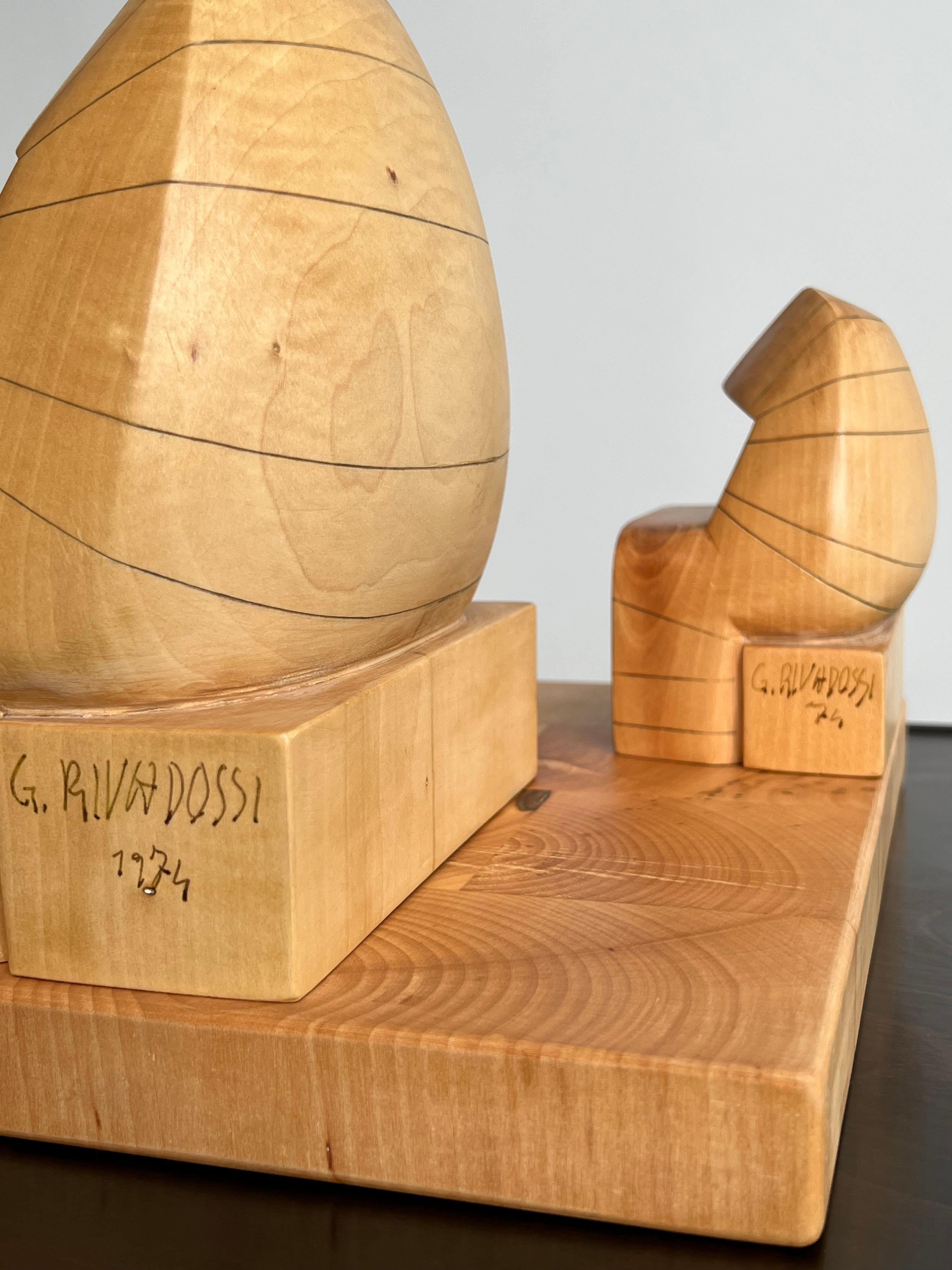 Rare sculpture italienne en bois de citronnier de Giuseppe Rivadossi 1/60 1974 en vente 7