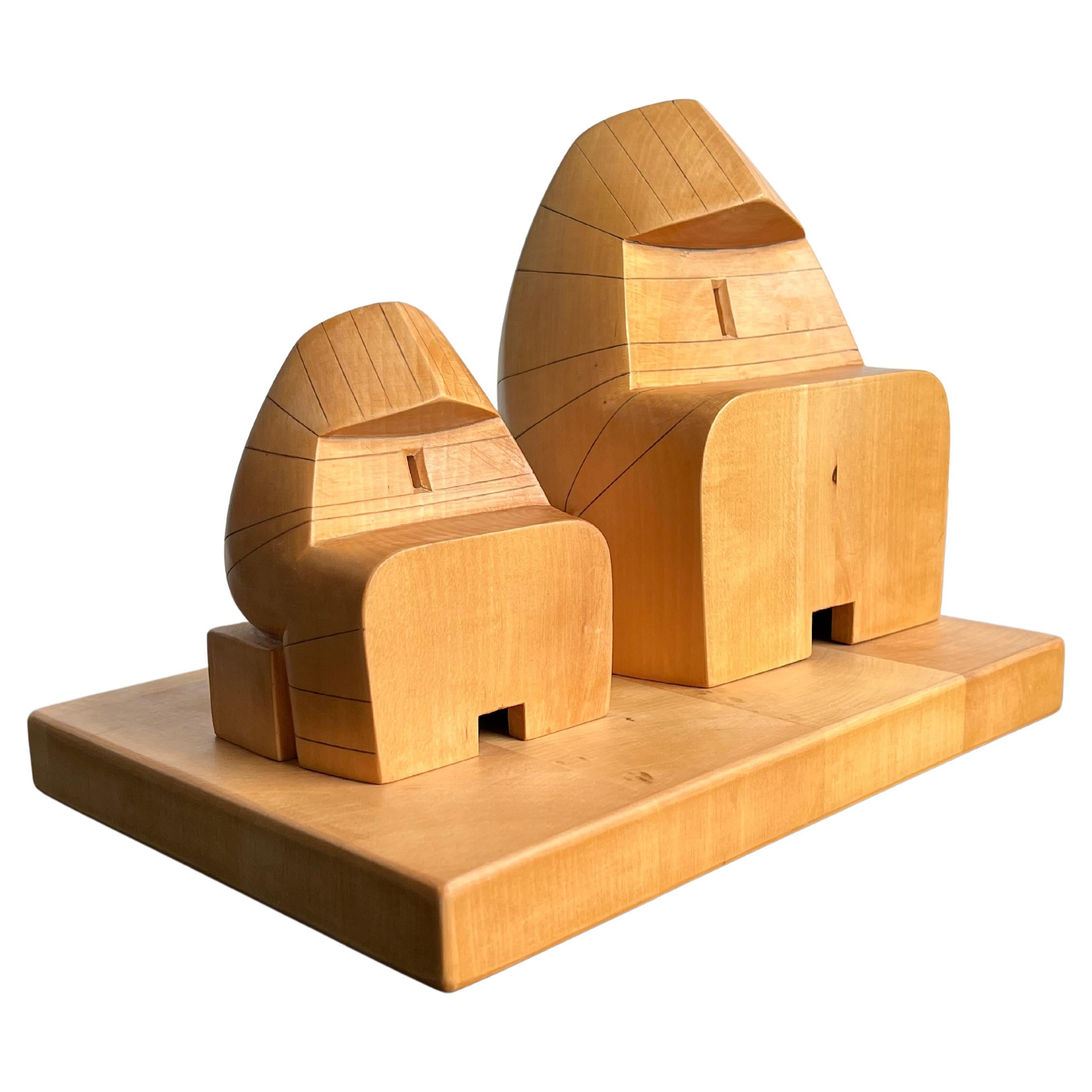 Rara escultura italiana de madera de tilo de Giuseppe Rivadossi 1/60 1974