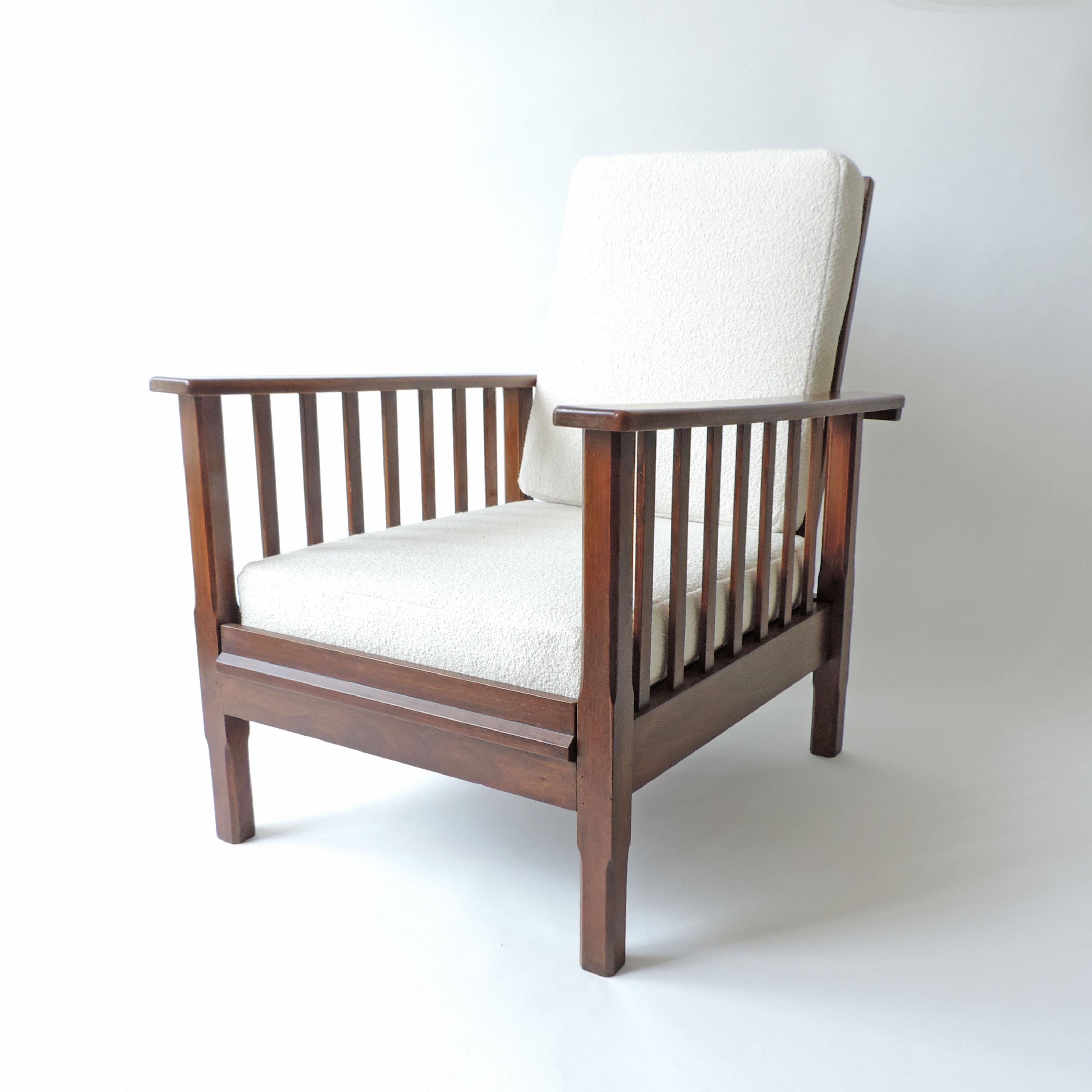 Bauhaus Italian Rationalist Adjustable Wooden Lounge Chair, Italy 1940s For Sale