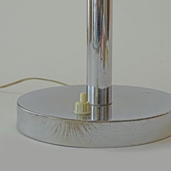 Italian Rationalist Art Deco Table Lamp in Chrome and Copper, 1930s