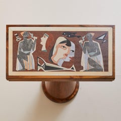 Italian Rationalist Console with Mosaic Marble Top, Circa 1937