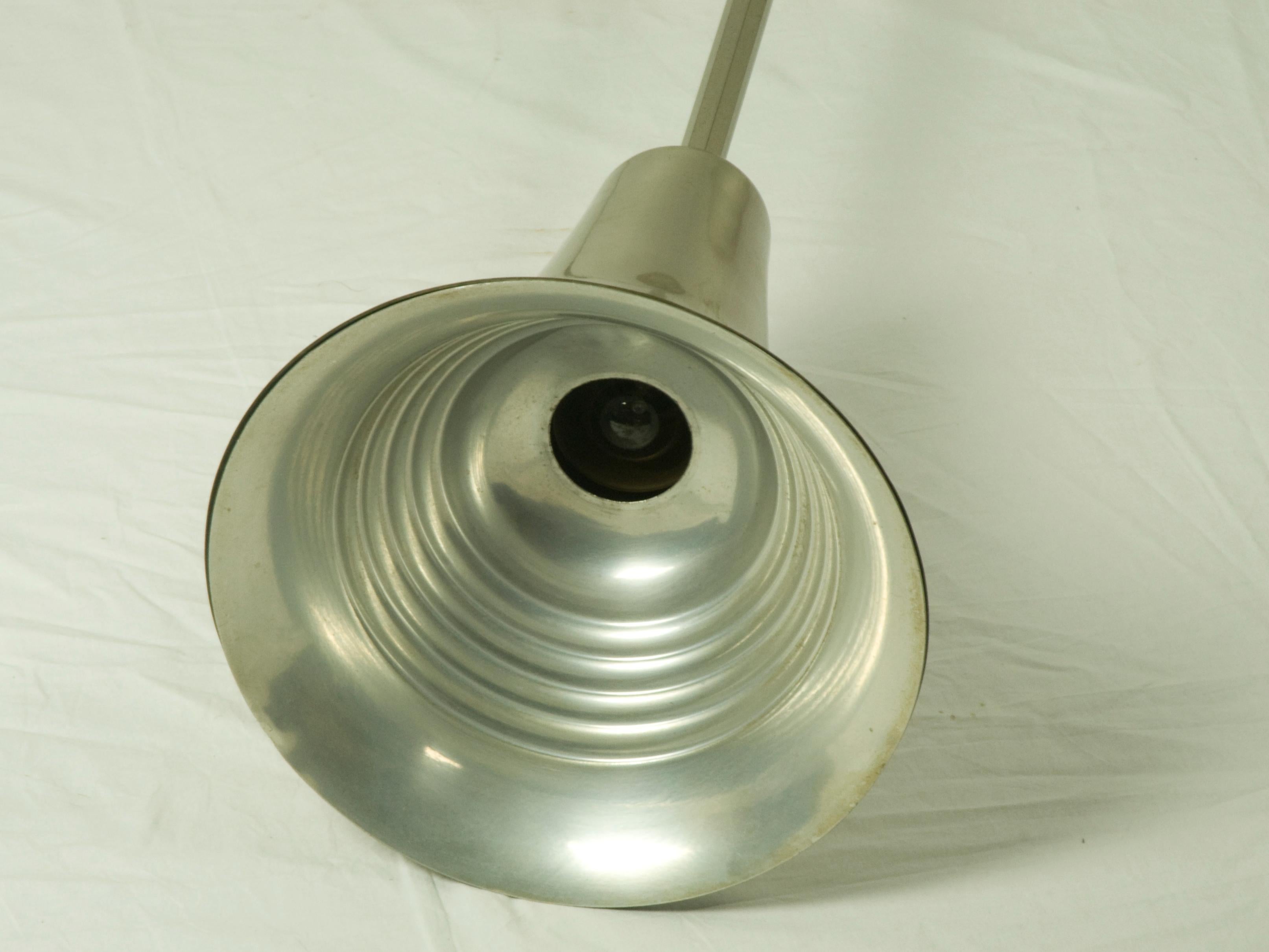 Art Deco Italian Rationalist Nickel Plated Metal & aluminum Luminator Floor Lamp, 1940s For Sale