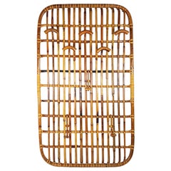 Italian Rattan 1960s Wall Coat Rack