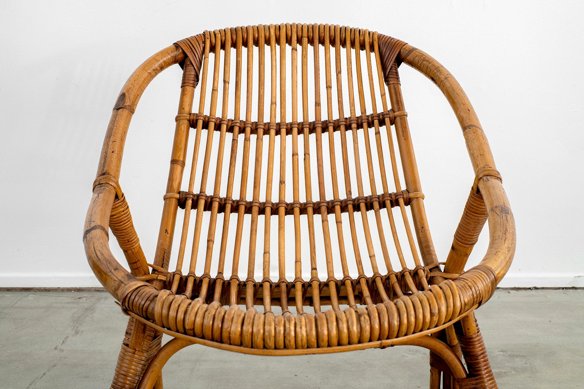Italian Rattan and Bamboo Chairs 1