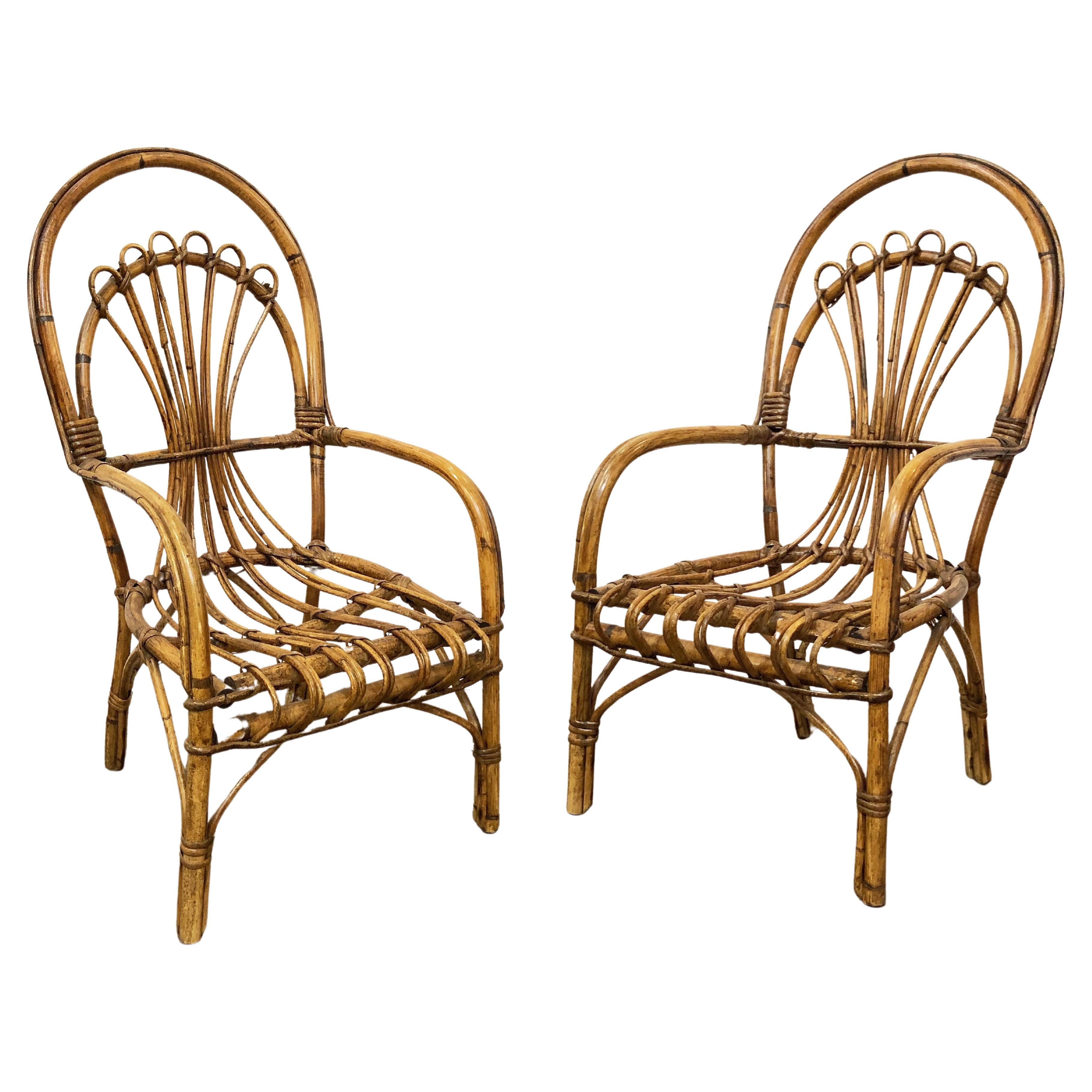 Italian Rattan and Bamboo Children's Chairs 'Individually Priced'