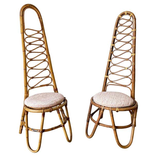 Italian Rattan and Bamboo High Back Chair at 1stDibs | rattan high back ...