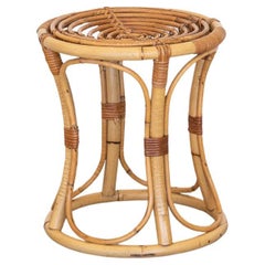 Italian Rattan and Bamboo Stool