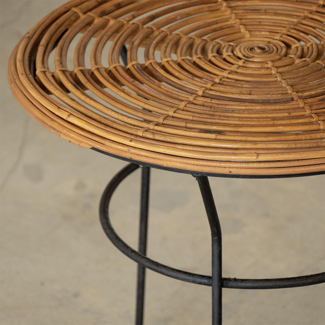 Italian Rattan and Iron Table 1