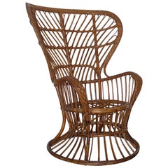 Italian Rattan Armchair by Lio Carminati for Bonacina, 1950s