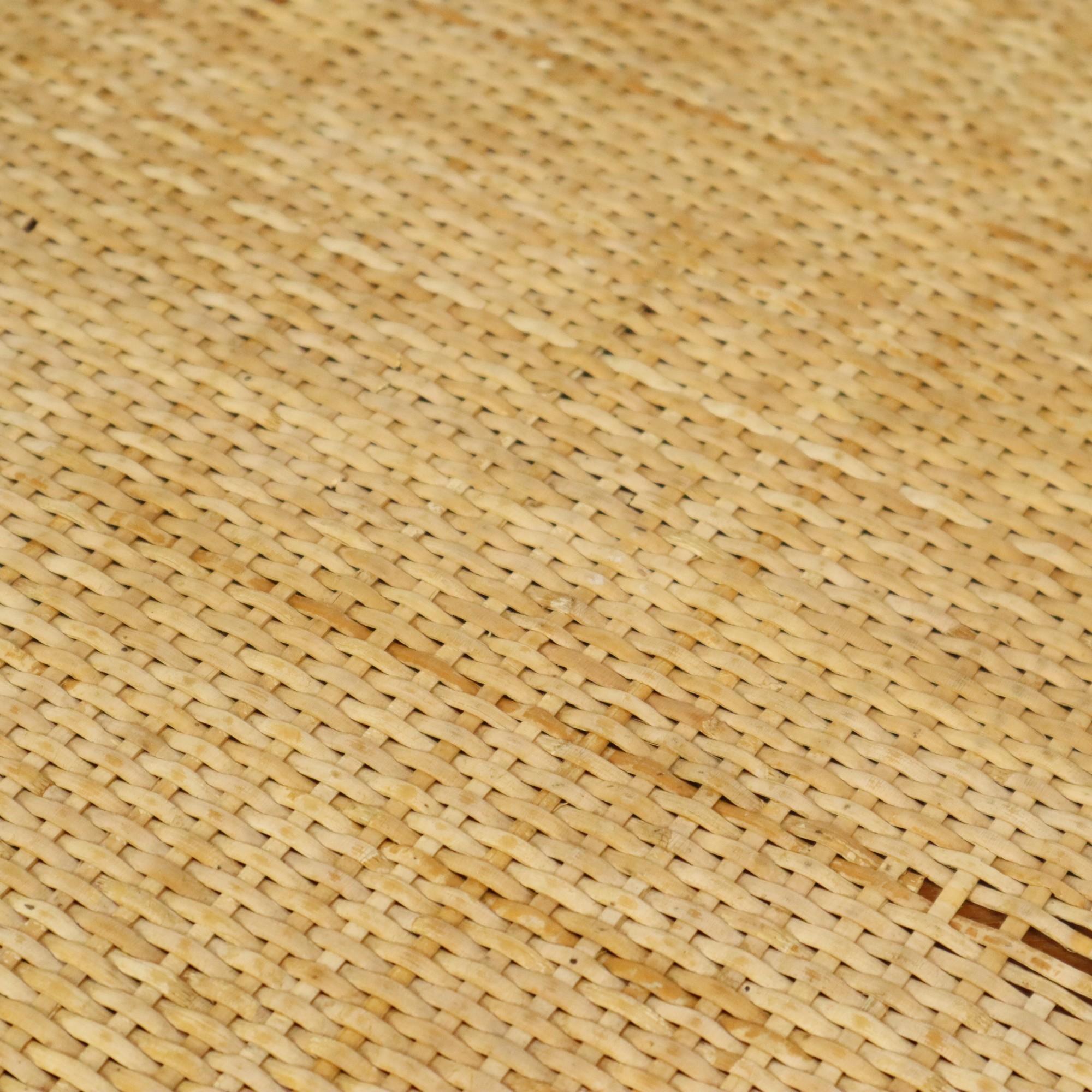 Woven Italian Rattan Armchair French Riviera Boho Style Side Table For Sale