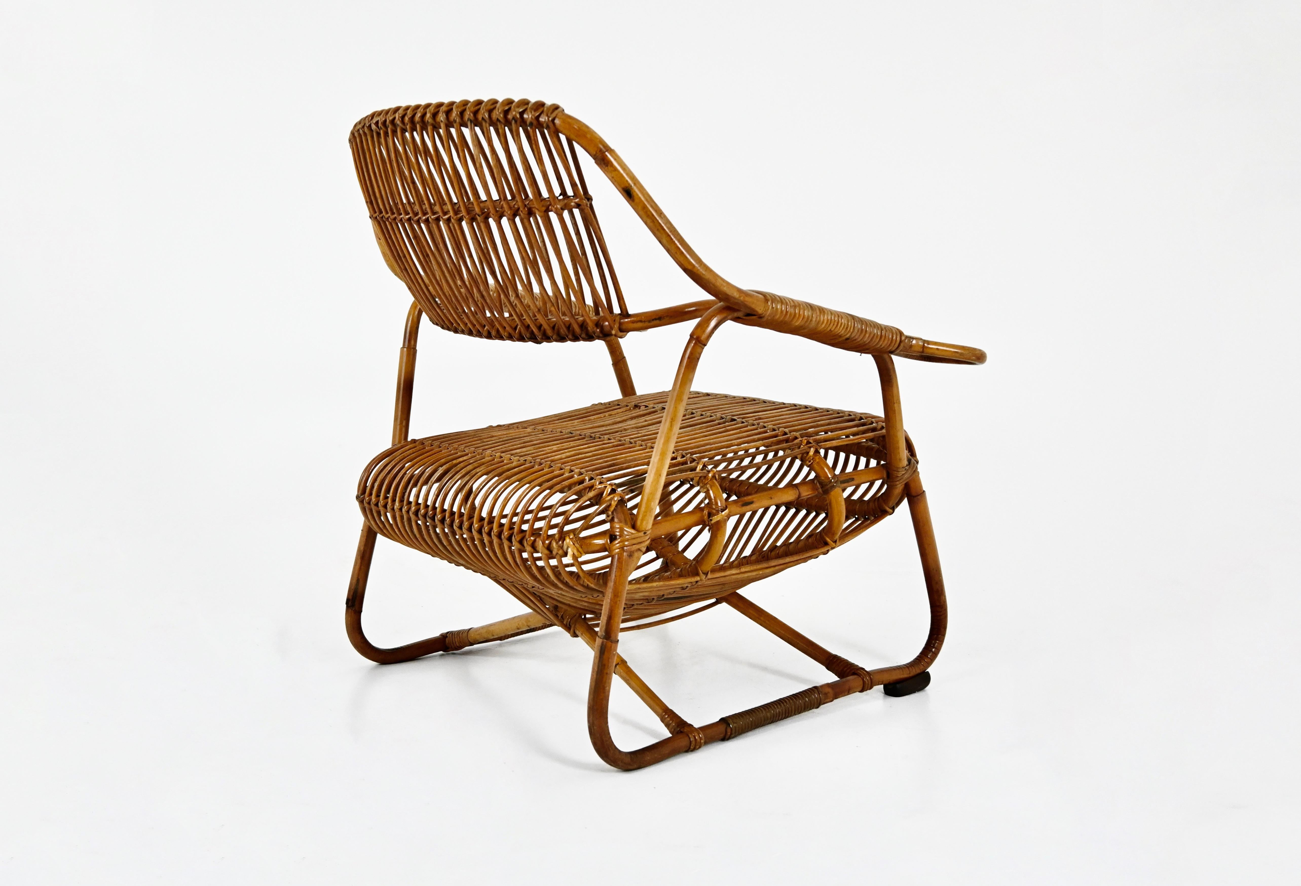 Italian Rattan Armchairs, 1960s, set of 2 en vente 2