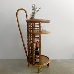 Italian Rattan & Bamboo Bar Cart