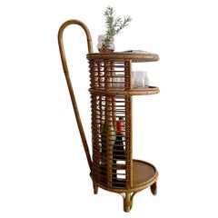 Italienischer Barwagen aus Rattan und Bambus