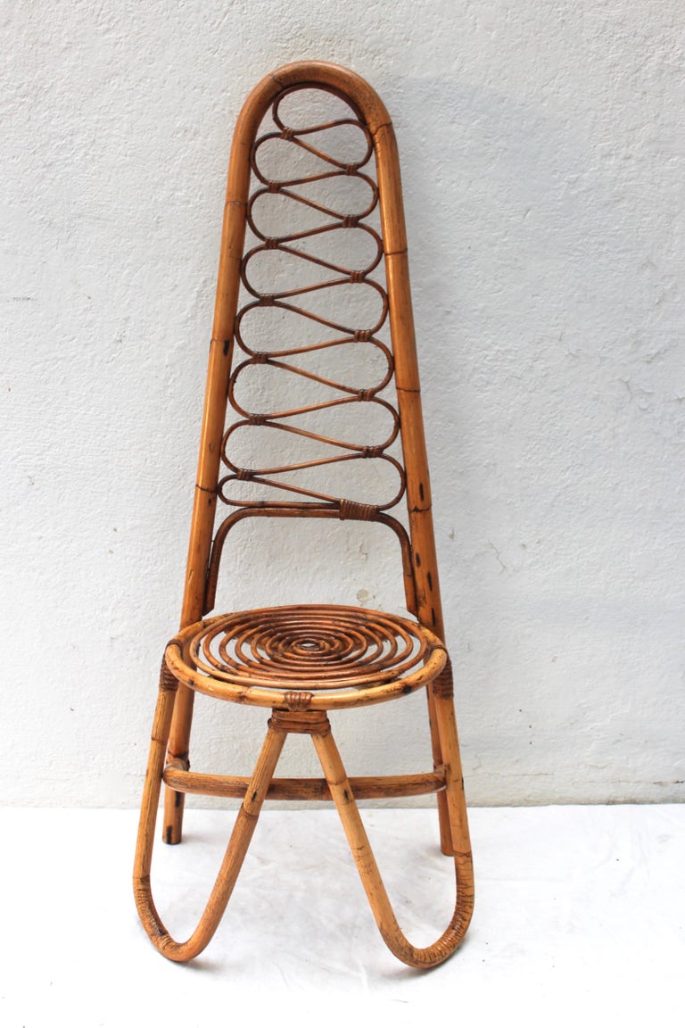 Italian Rattan Chair at 1stDibs