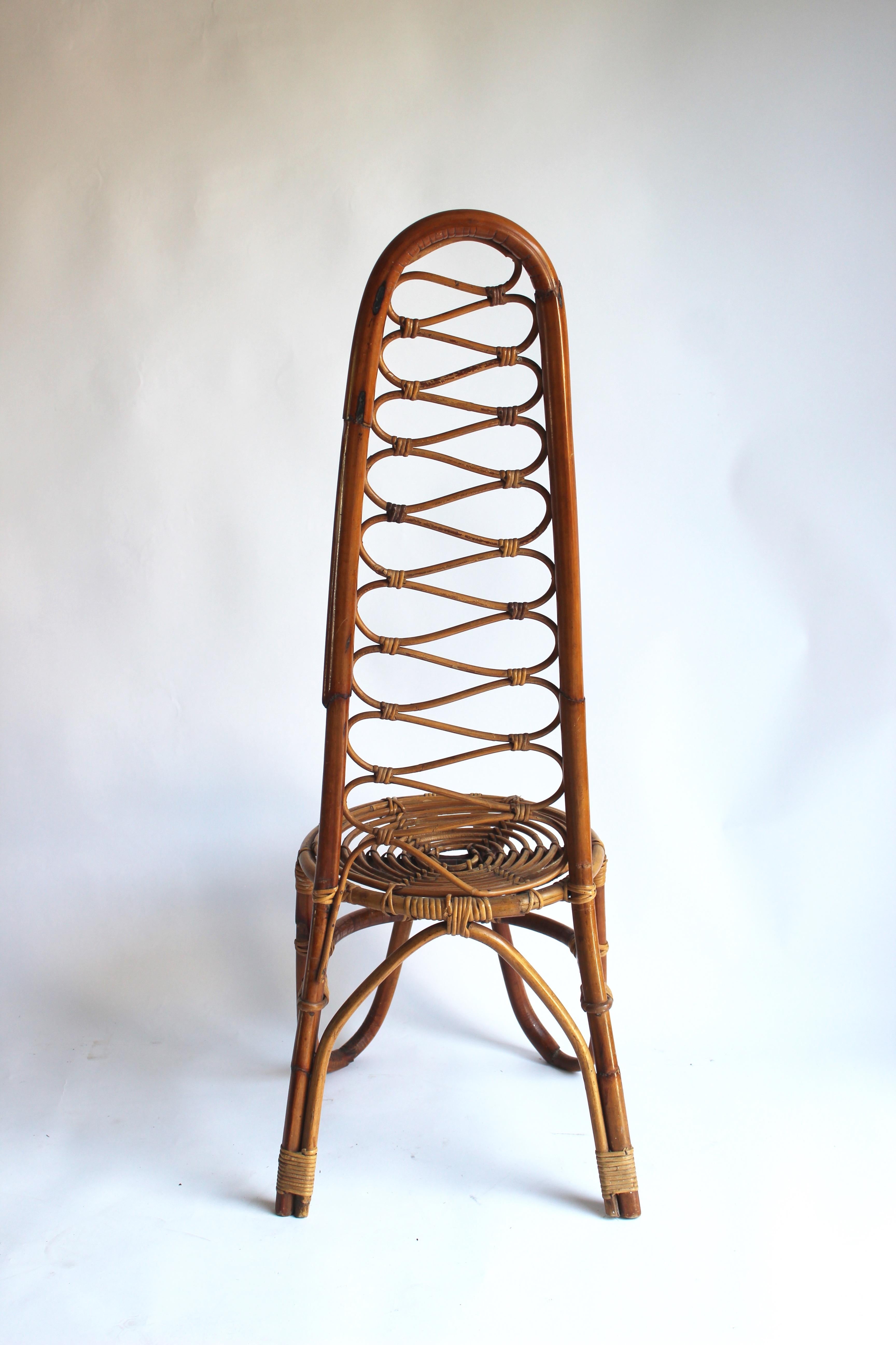 Italian Rattan Chair in the Style of Gabriella Crespi 1