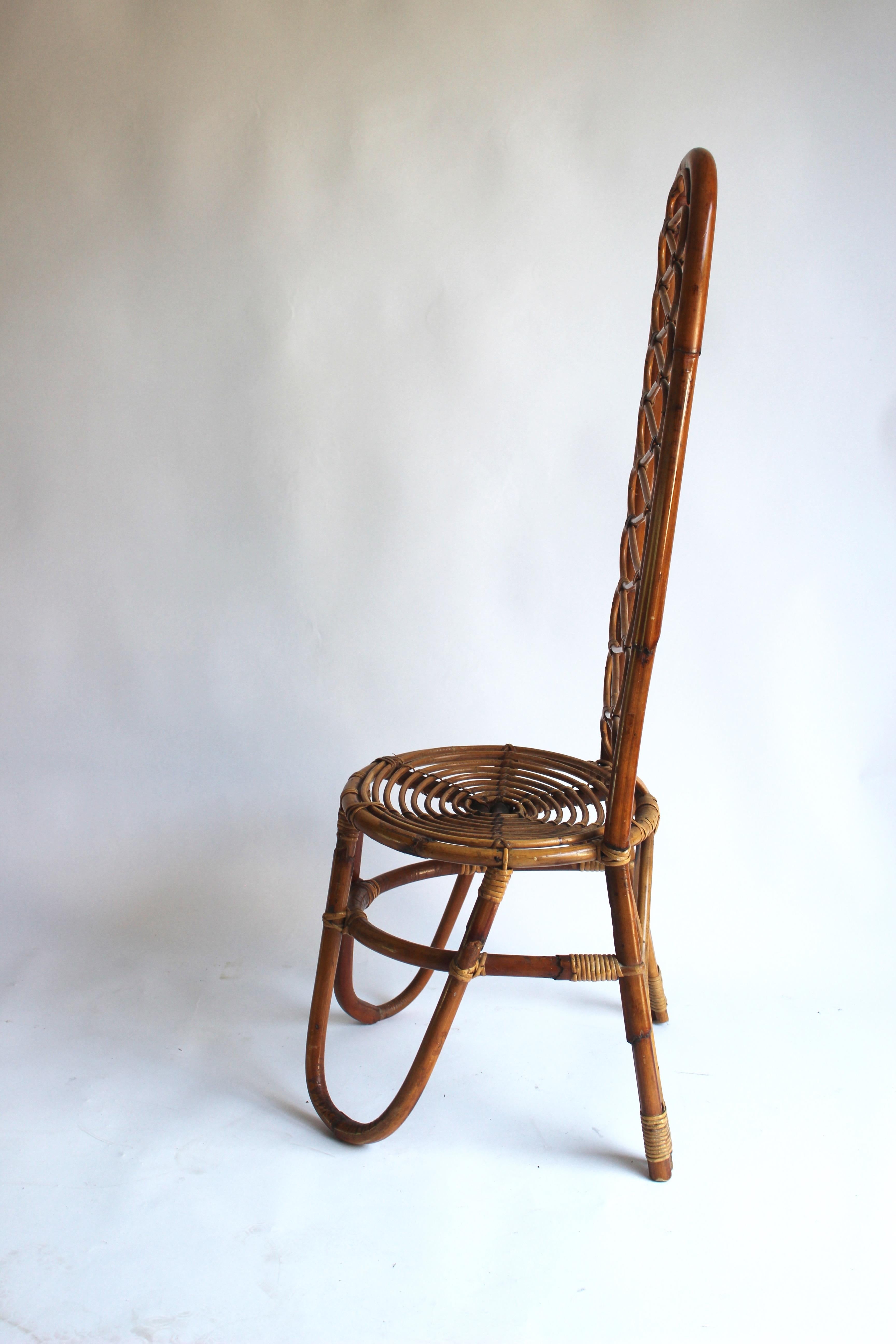 Italian Rattan Chair in the Style of Gabriella Crespi 2