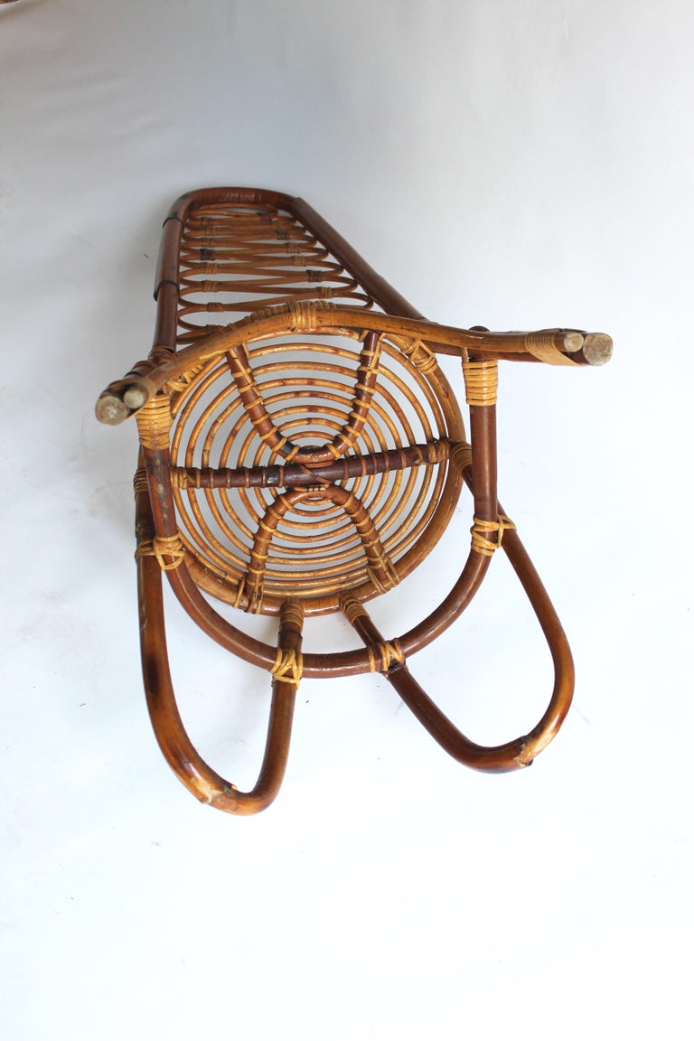 Italian Rattan Chair in the Style of Gabriella Crespi at 1stDibs