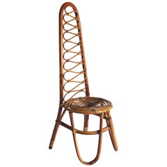 Italian Rattan Chair in the Style of Gabriella Crespi