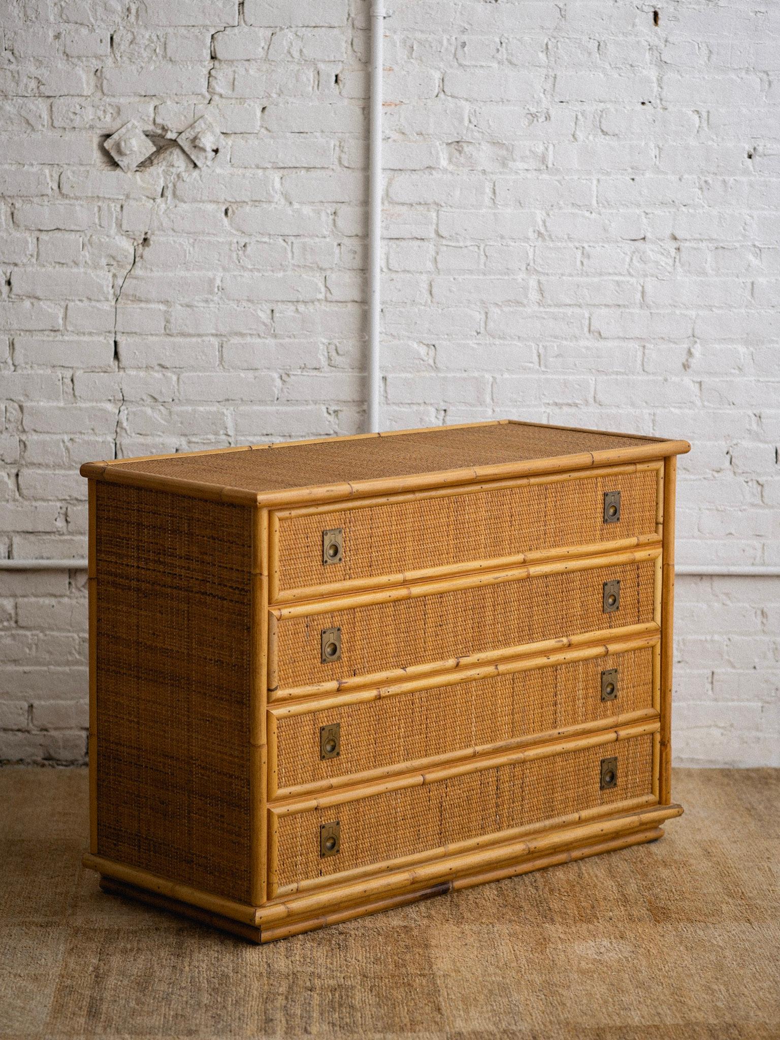 Italian Rattan Chest of Drawers by Dal Vera In Good Condition In Brooklyn, NY