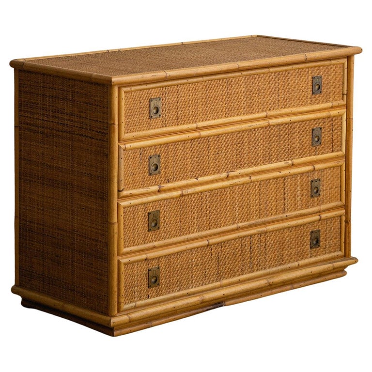 Italian Rattan Chest of Drawers by Dal Vera For Sale at 1stDibs