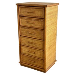 Italian rattan chest of drawers dating from the 1970s