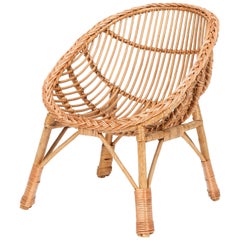 Italian Rattan Children’s Chair 1950s