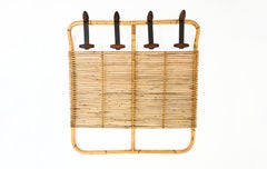 Italian Rattan Coat Rack, 1960s