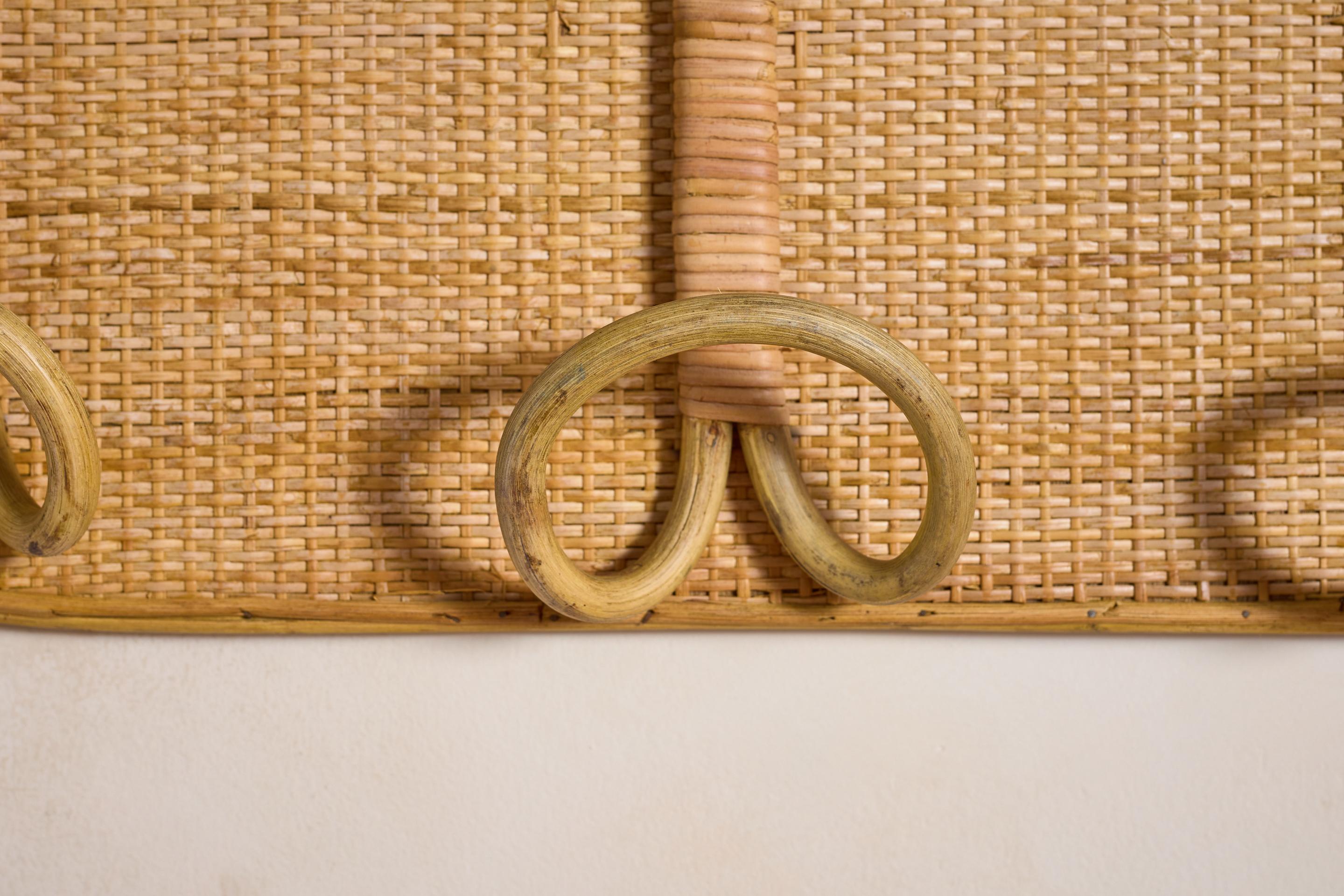 Italian Rattan Coat Rack For Sale 5