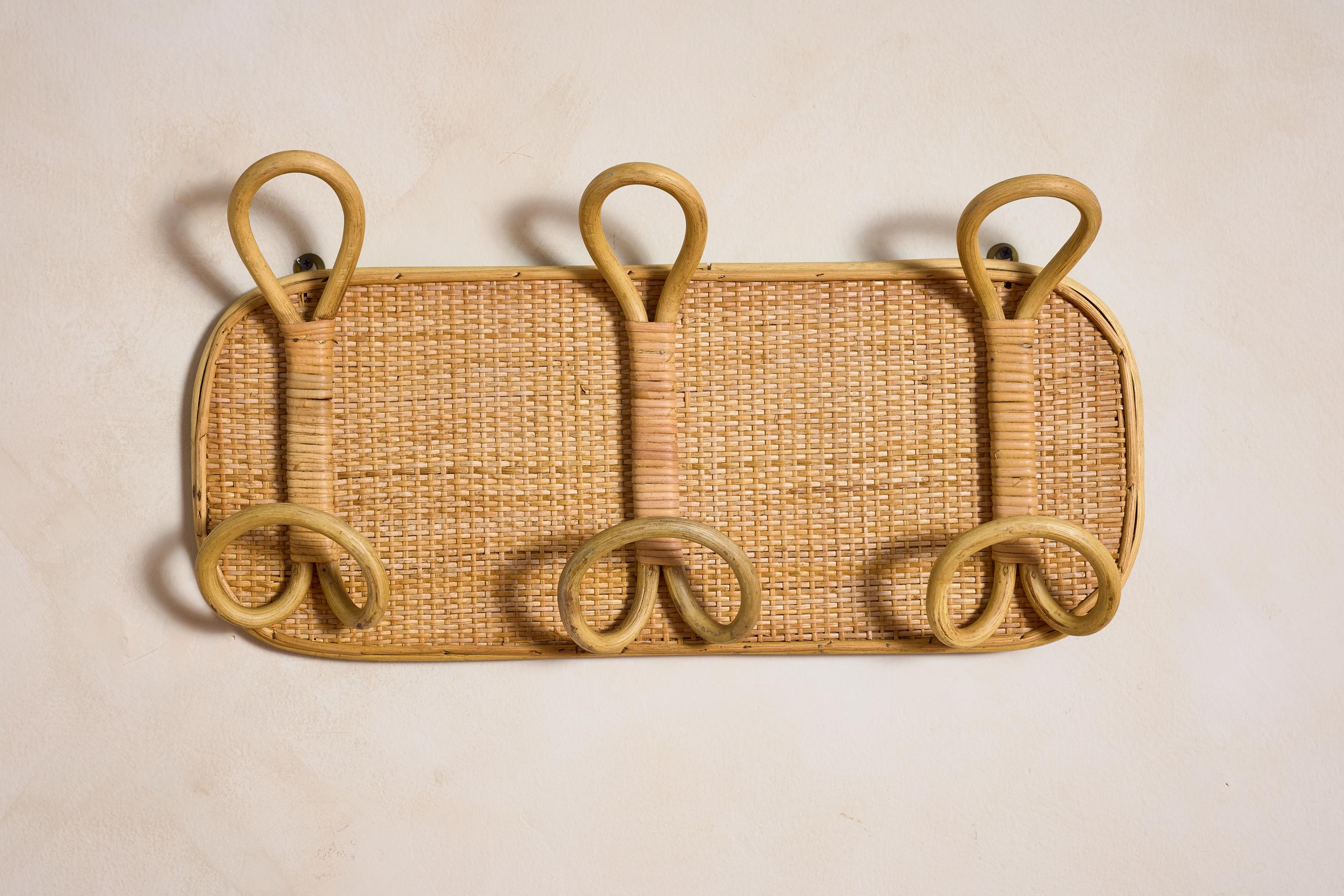 Bamboo Italian Rattan Coat Rack For Sale