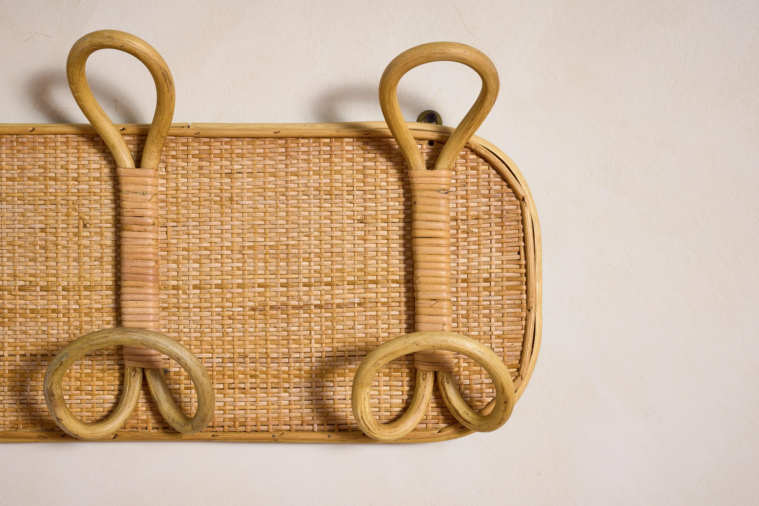 Italian Rattan Coat Rack For Sale 3