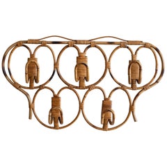 Italian Rattan Coat Racks by Bonacina